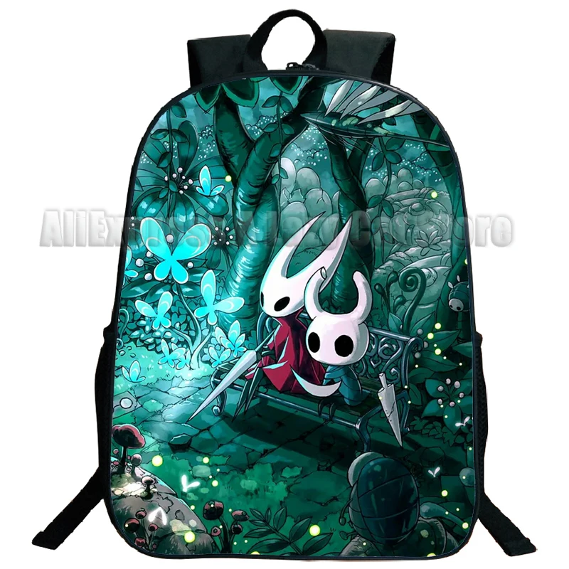 Mochila escolar de Anime Hollow Knight para niños y niñas, bolsa de viaje para adolescentes, Shouder de juego de dibujos animados