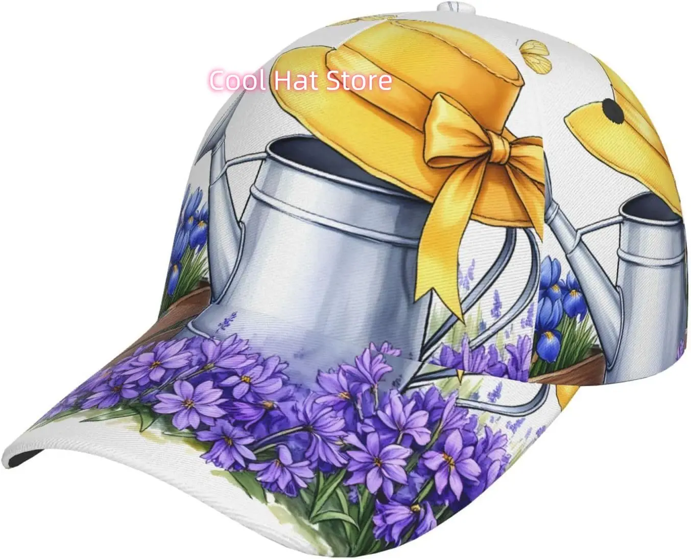 Lavender Garden Scene Pattern Baseball Cap Adjustable Cotton Baseball Hat for Sports, Outdoor, Travel Gifts for Men