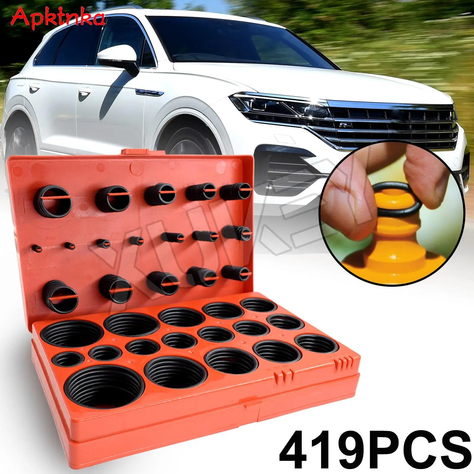 

APKTNKA Universal 419pcs Car Rubber O Ring Assortment Kit Assorted Metric Grommet Garage Plumbing Seal Gasket Set With Case Tool