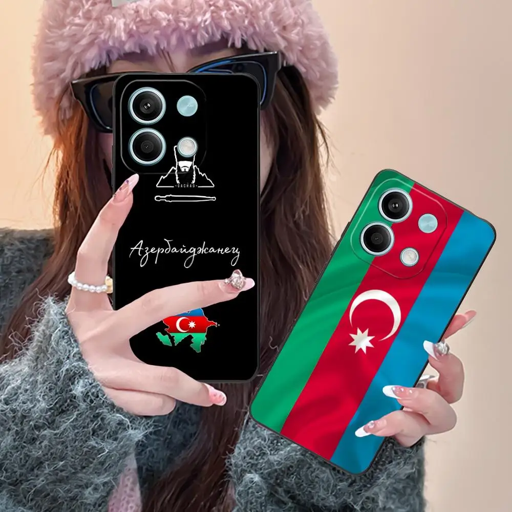أذربيجان العلم قضية الهاتف المحمول ل Xiaomi Redmi ملاحظة 14 13 12 11 S برو زائد 4G 5G اللون الطباعة غطاء غطاء الهاتف الذكي #1