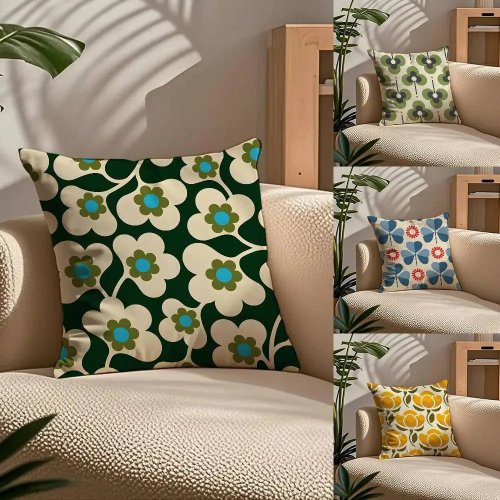 

O-Orla K-Kiely Pillow Case Custom Printed Brushed Fleece Pillow, Baby Skin-Touch, Eco-Friendly Dye-Sublimation Cushion For Home