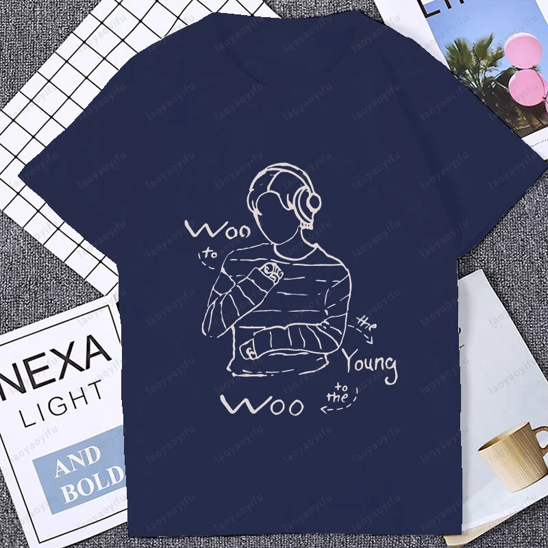 خط أسلوب بسيط الجرافيك المحامي الاستثنائي K-دراما التي شيرت موضة عادية فضفاض Harajuku رجل تي شيرت الهيب هوب الصيف تيز #4