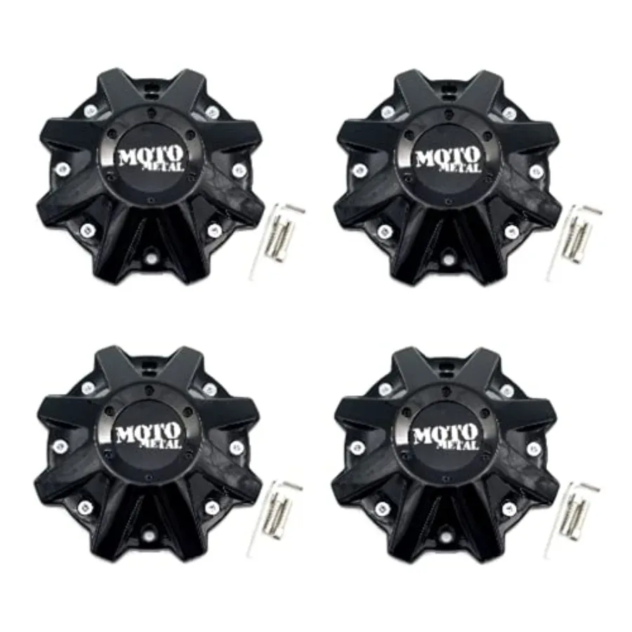 

4 Pack Wheels MO479L214GBO MO 497L214 Gloss Black Center Cap