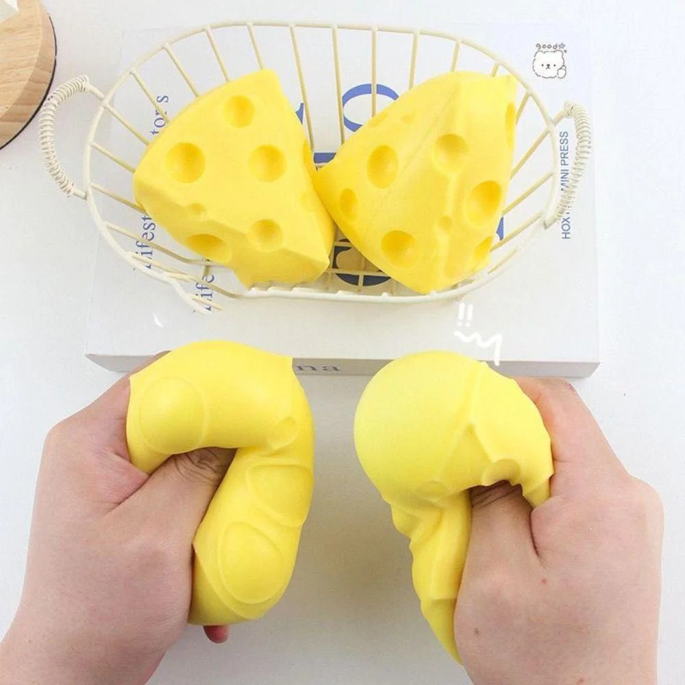 New Squeeze Toy Simulation Cheese Squeeze Toys Soft Cute Pinching and Decompressing Toy Sticky Slow Rebound Relief Relax Toys