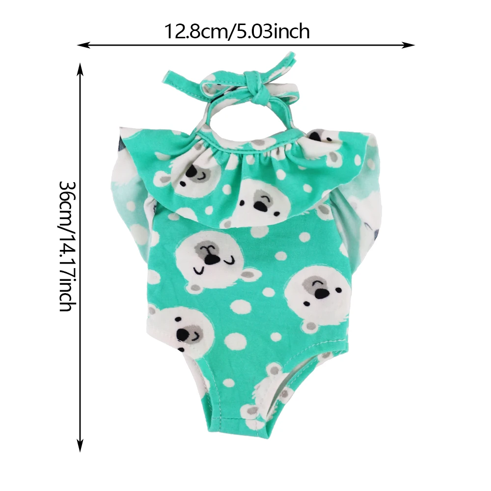 Clothes For Doll Baby Floral Swimwear+Cap Doll Accessoires 43Cm Reborn Doll&18Inch American Doll,Our Generation Pop Girl Toys