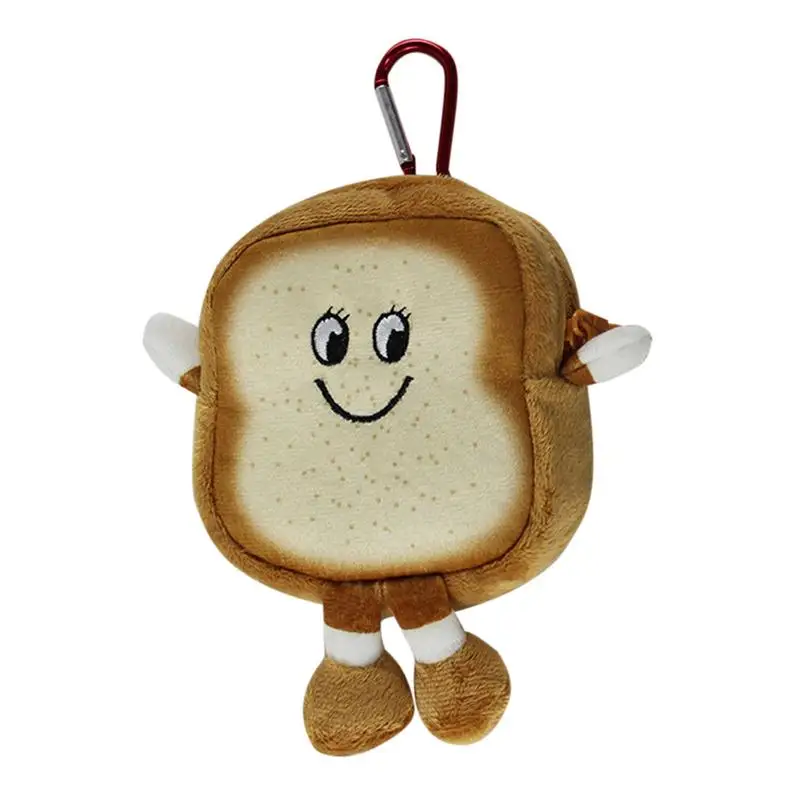 Zipper Money Wallet Toast Hamburger Coin Bag Money Holder Small Change Purse Keychain Plush Coin Purse Keychain For Kids