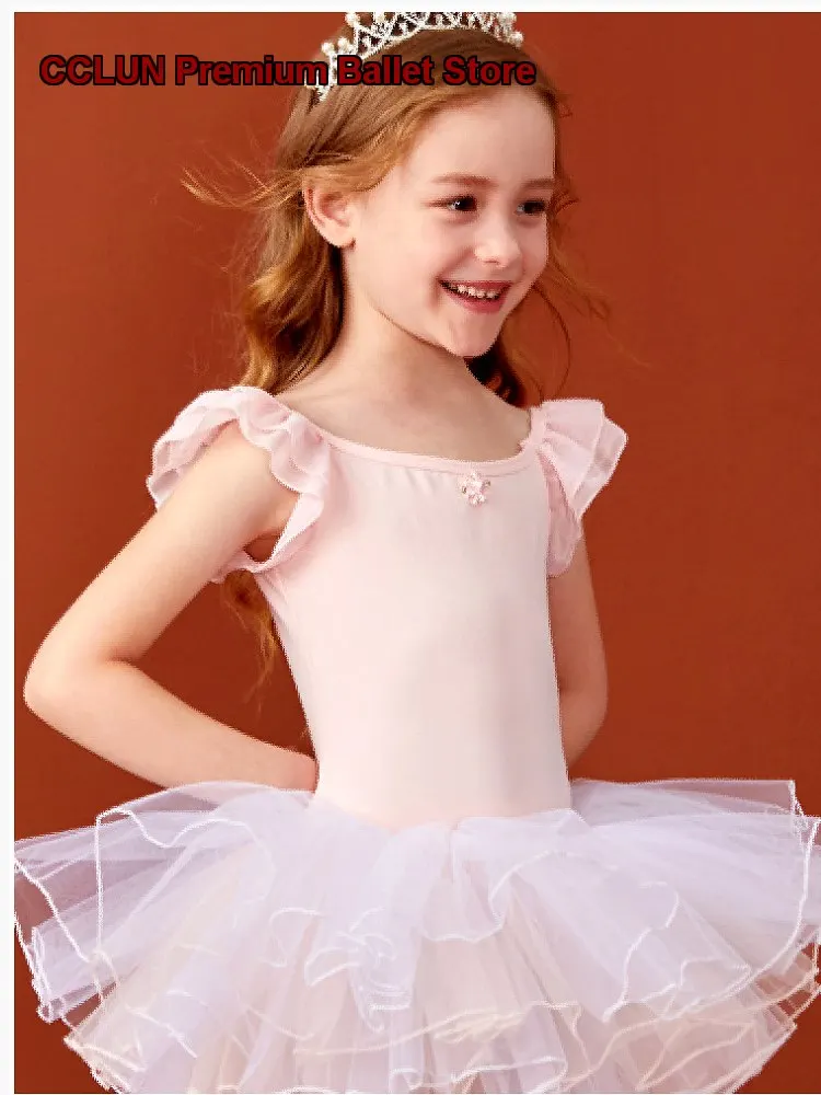 Children's Girls' Dance Dress Summer Short Sleeves Chinese Practice Leotard Body Suit for Toddlers Kids