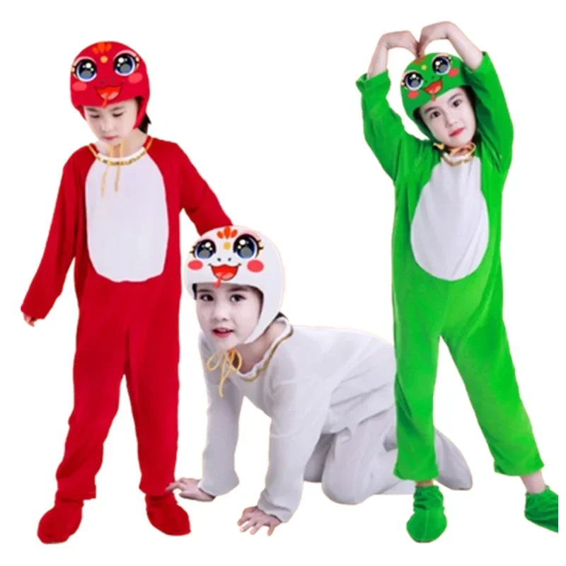 

Unisex Snake Jumpsuit For Children Funny Kids Animal Clothing Suit Cosplay Party Supplies Children's Day Dance Performance