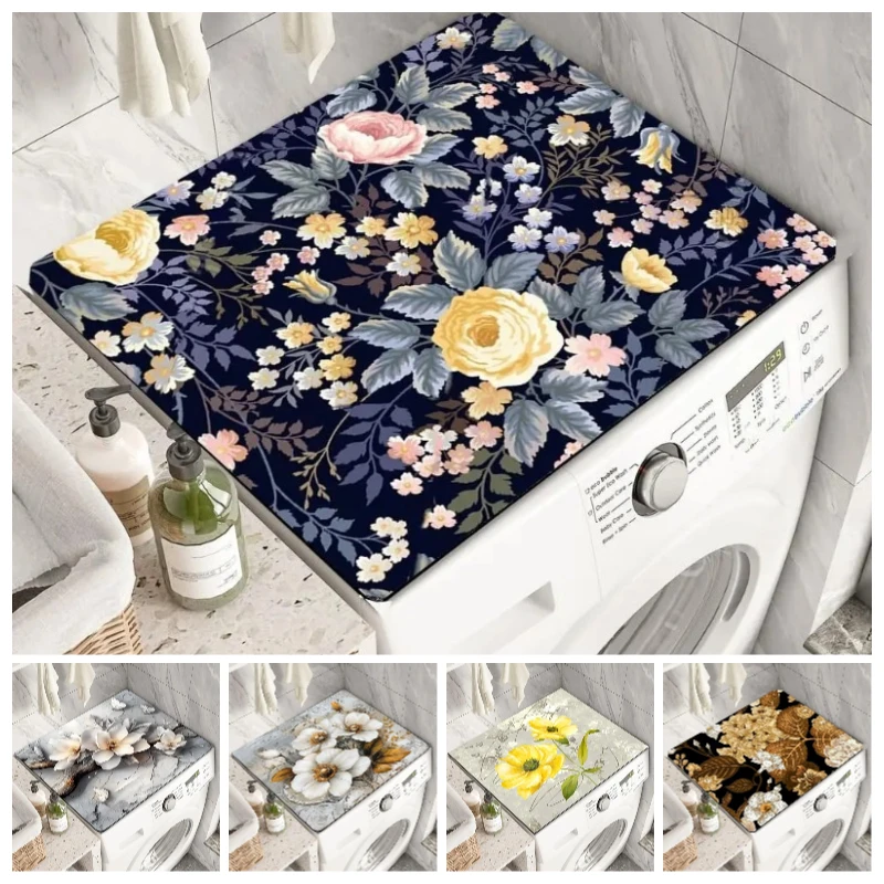 

Желтые цветы ромашки, пылезащитный чехол для стиральной машины, креативный пылезащитный чехол для стиральной машины, быстросохнущий впитывающий защитный коврик, модный