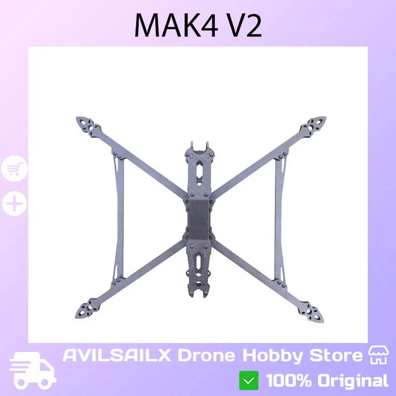 

Комплект рамы для квадрокоптера MAK4 V2 из углеродного волокна 8/9/10 дюймов для FPV-фристайла и гоночных дронов дальнего радиуса действия