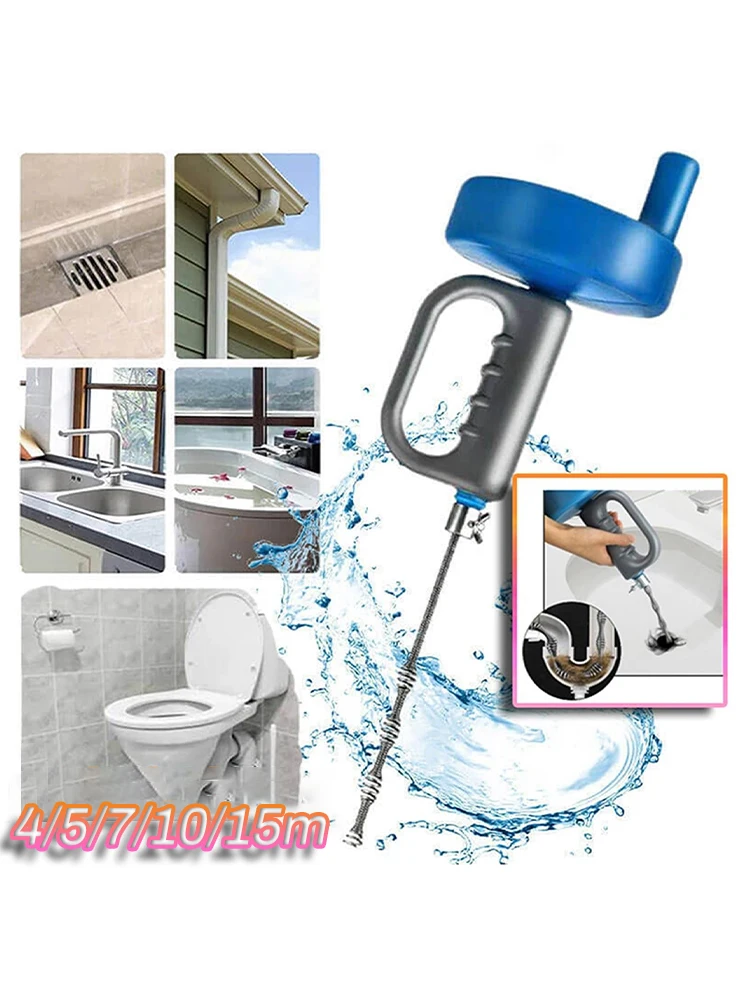 

5/7/10 /15 Meters Toilet Sink Drain Unblocker Sewer Pipe Plunger Dredge Handheld Extendable Bathroom Kitchen Cleaning Tools