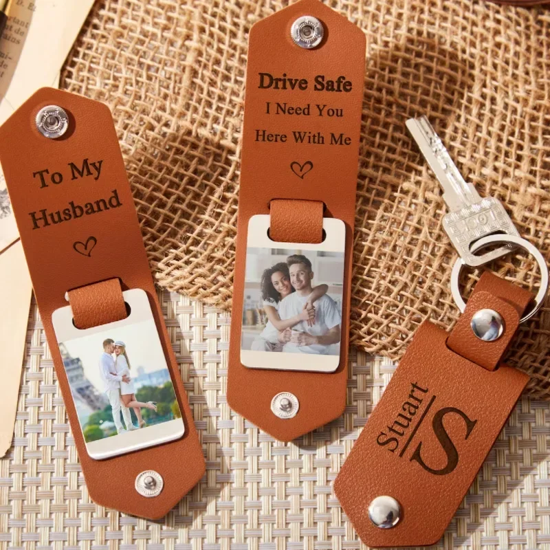 Creative DIY Photo Album Keychain PU leather Photo Frame Father's Day Mother's Day Valentine's Day Gift Creative Pendant