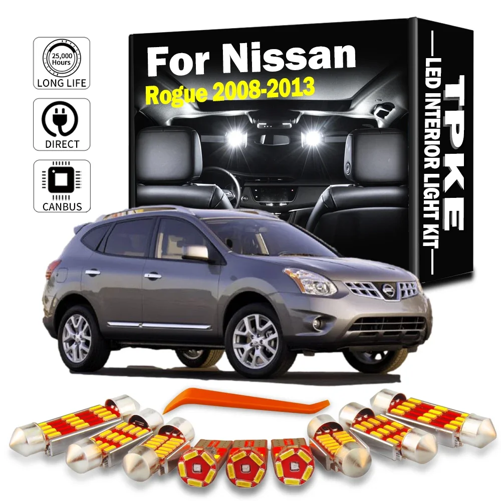 TPKE 11Pcs LED Interior Dome Map Light Kit lampadina da lettura per Nissan Rogue 2008 2009 2010 2011 2012 2013 Canbus accessori per auto