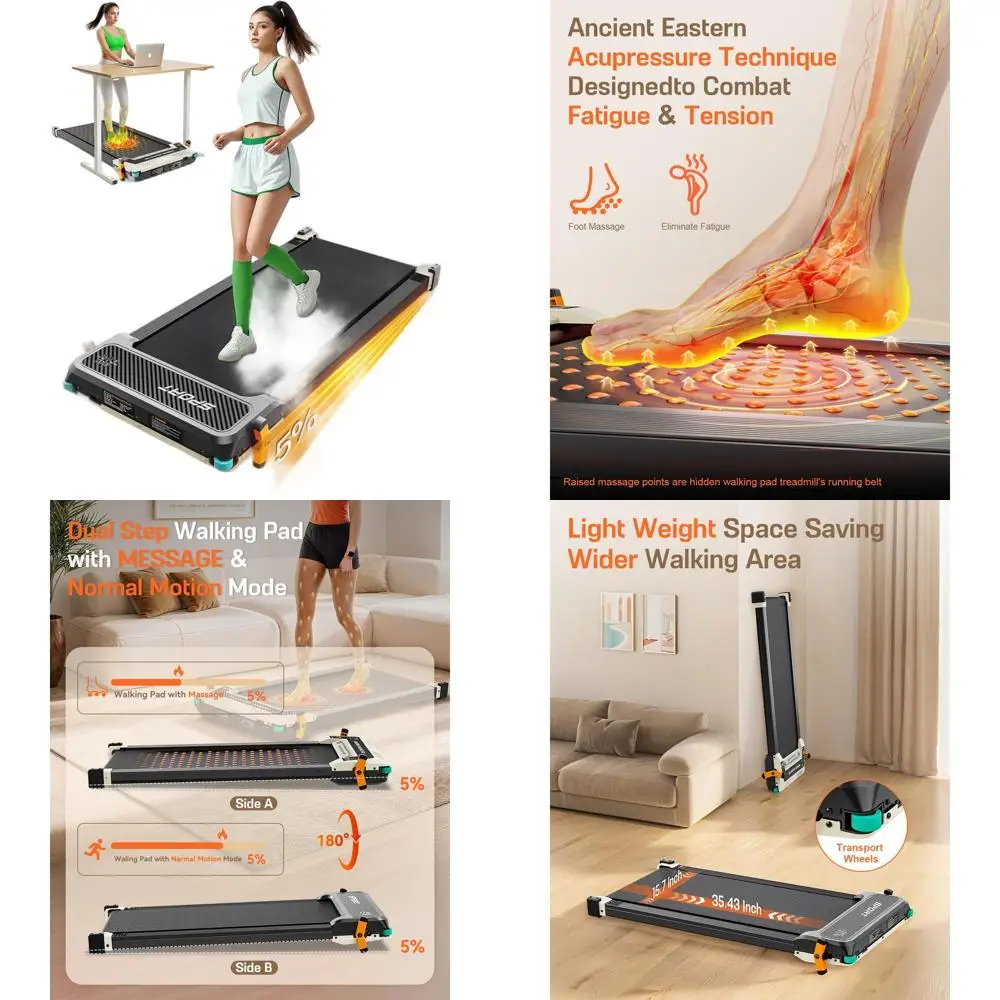 

Компактная беговая дорожка под стол с двигателем 2.5 л.с., LED-дисплеем и пультом дистанционного управления