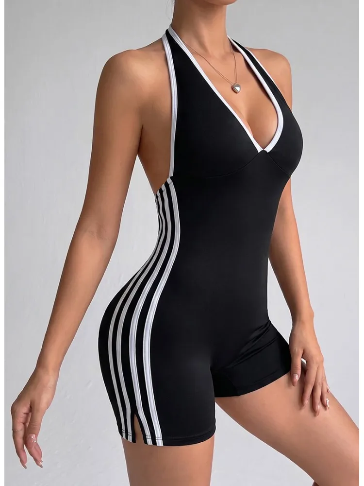 1PCS Yoga Gym Rompers Jumpsuits Women Sports Overalls Active Wear Fitness Clothing Workout Clothes Women Short Playsuits Outfits