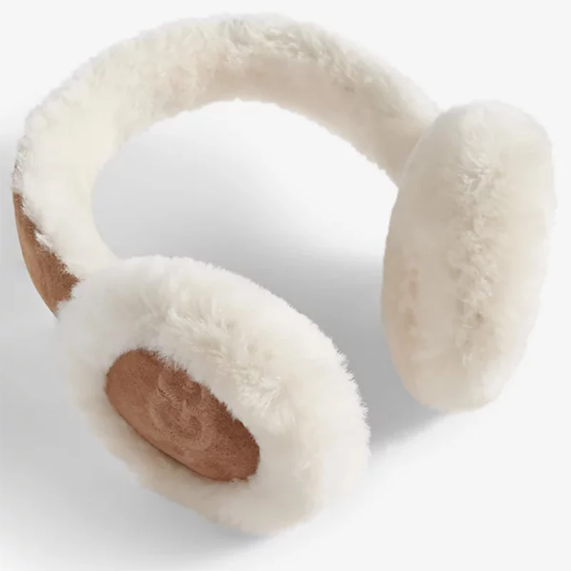 UG Wool Plush Earmuffs Women New Khaki Ear Warmers Fashion Sheepskin Fur Earmuffs For Winter Warm Headphones Muffs Woman Cover