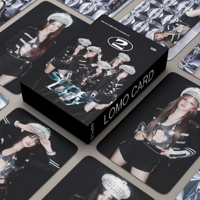 

55pcs/set Kpop Gidle Lomo Cards (G)I-DLE 2nd Album Super Lady Photocards Photo Cards Postcards Fans Gifts