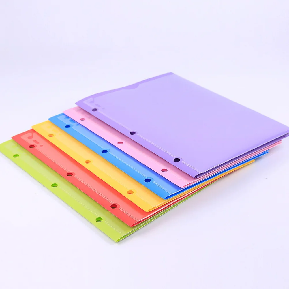 6Pcs Plastic File Folder Office Document Organizer Double Slot Folder for Paper Files Business Use Folders with Pockets