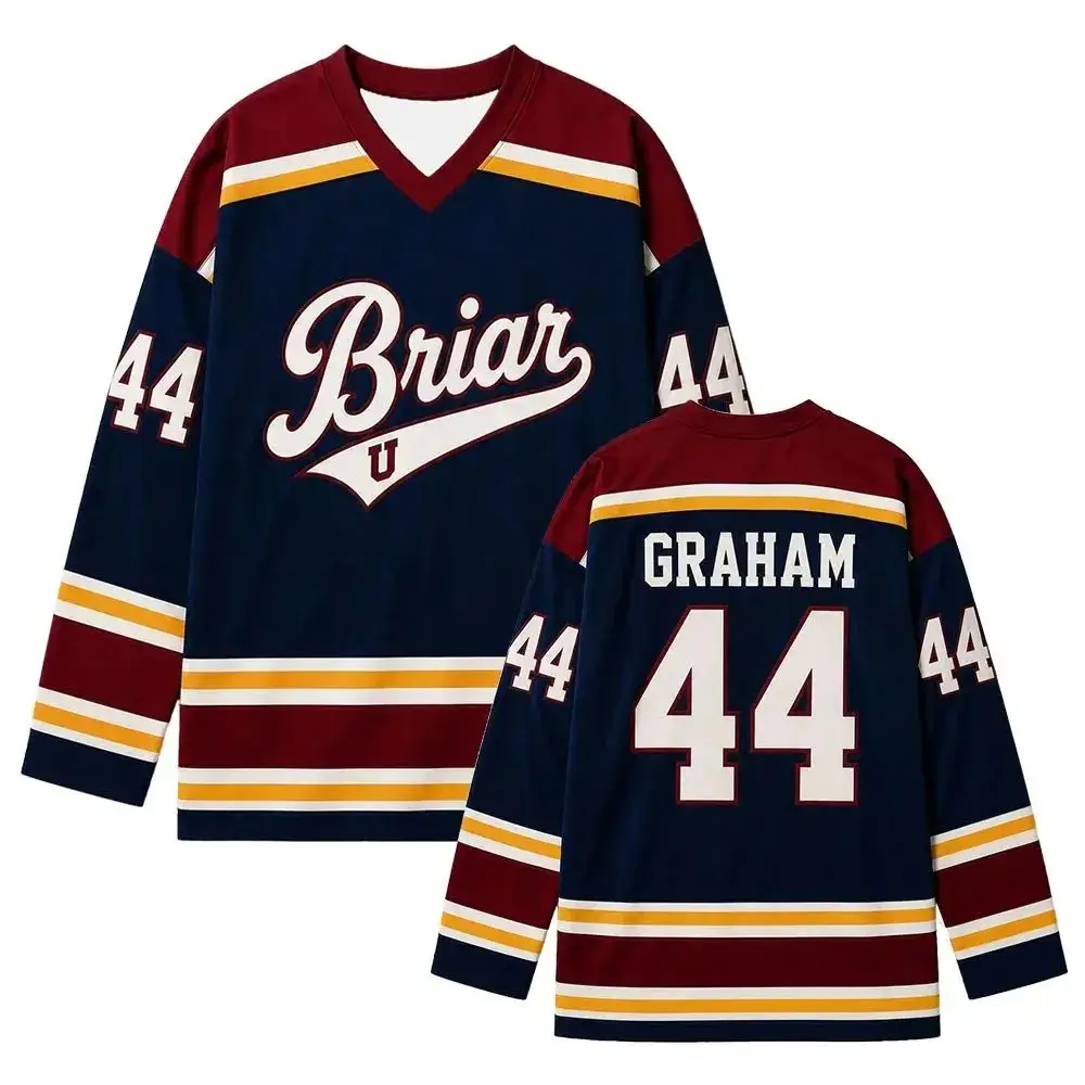 Men Women Off Campus Briar University Hockey Jersey Graham 44 22 DI LAURENTIS 66 Tucker46 Long Sleeve T-shirt Women T-shirt