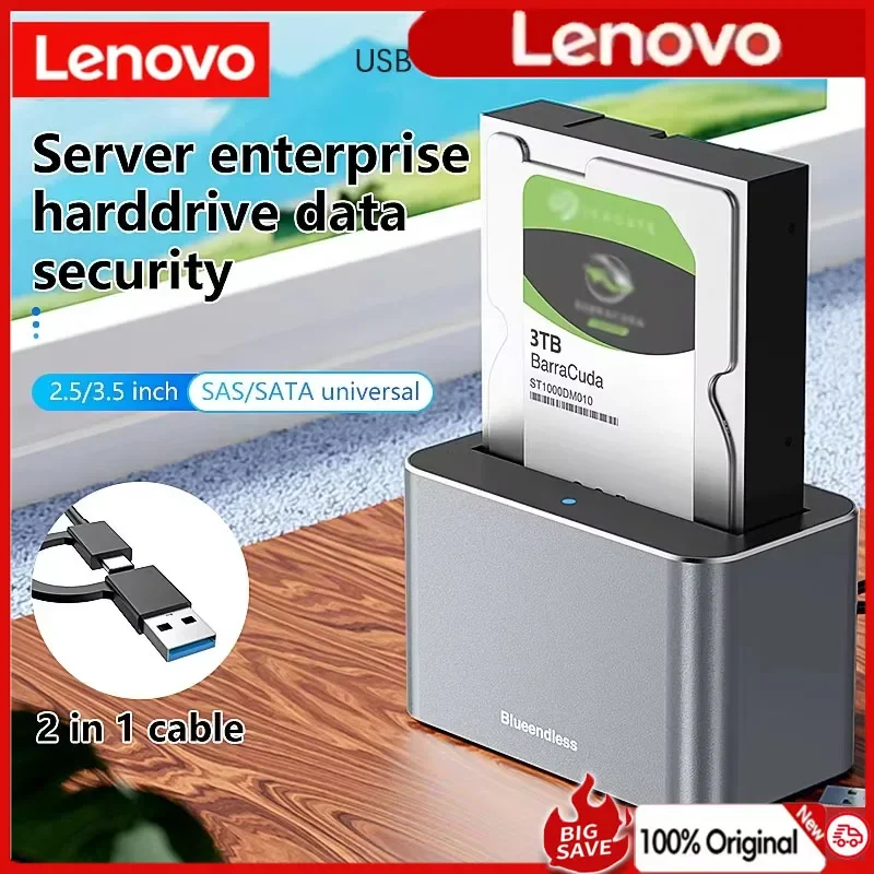 

Lenovo 2.5/3.5 Inch SAS/SATA Hard Disk External Case Sata to USB 3.0 Hdd Docking Station Hdd Caddy Sata Hdd Case hdd box