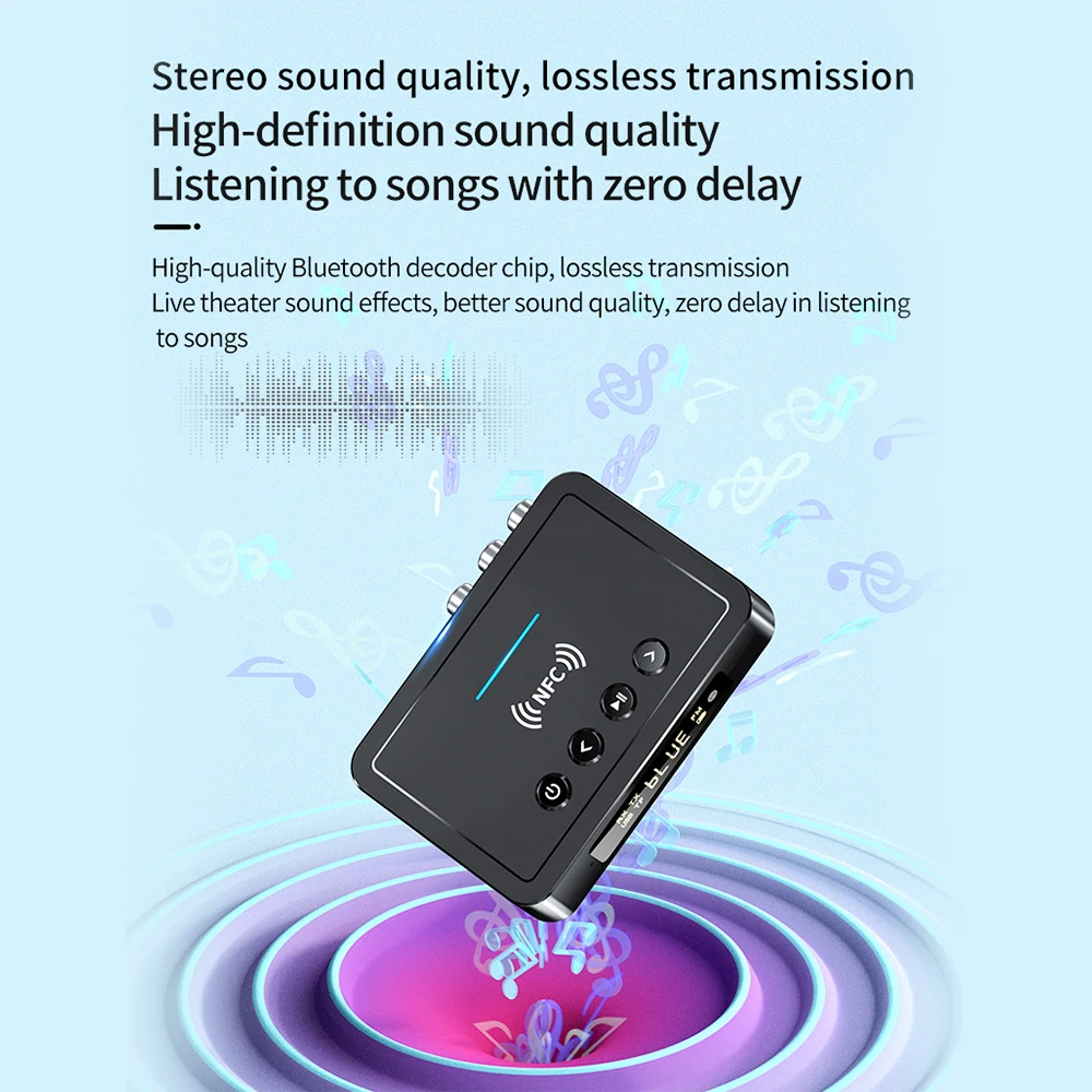 Bluetooth 5.4 M6 Remote Controller Bluetooth Receiver Transmitter Digital Adapter 3.5mm AUX/RCA/USB U Disk/TF Input Rechargeable