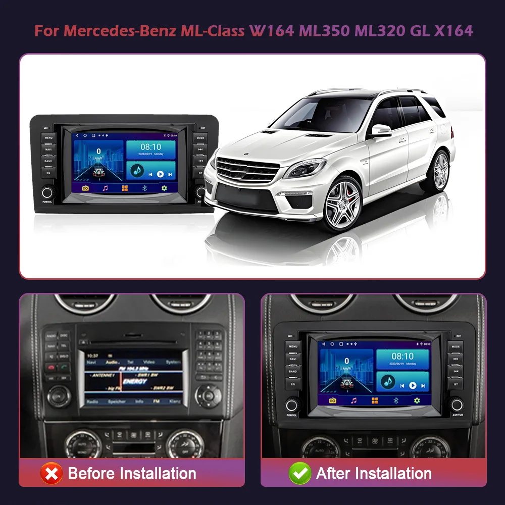 Android 13 For Mercedes-Benz ML-Class W164 ML350 ML320 GL X164 Android Radio Multimedia Wireless