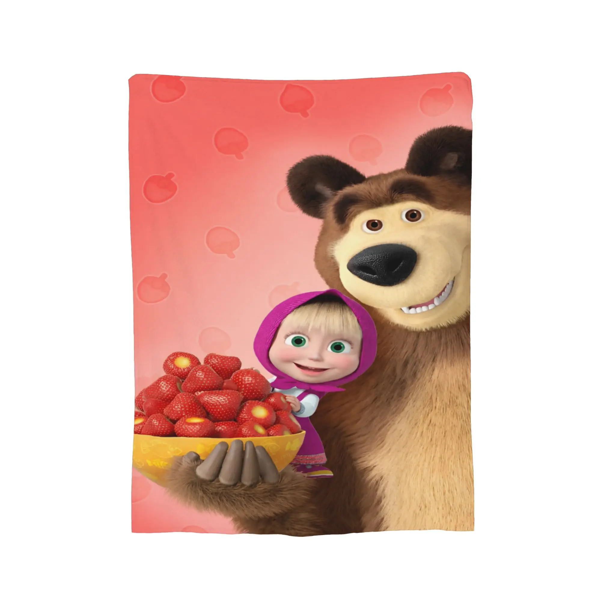 M-Mashas and B-Bears Berry Basket Blankets Quality Super Warm  Throw Blanket Winter Children Living Room Aesthetic Bedspread