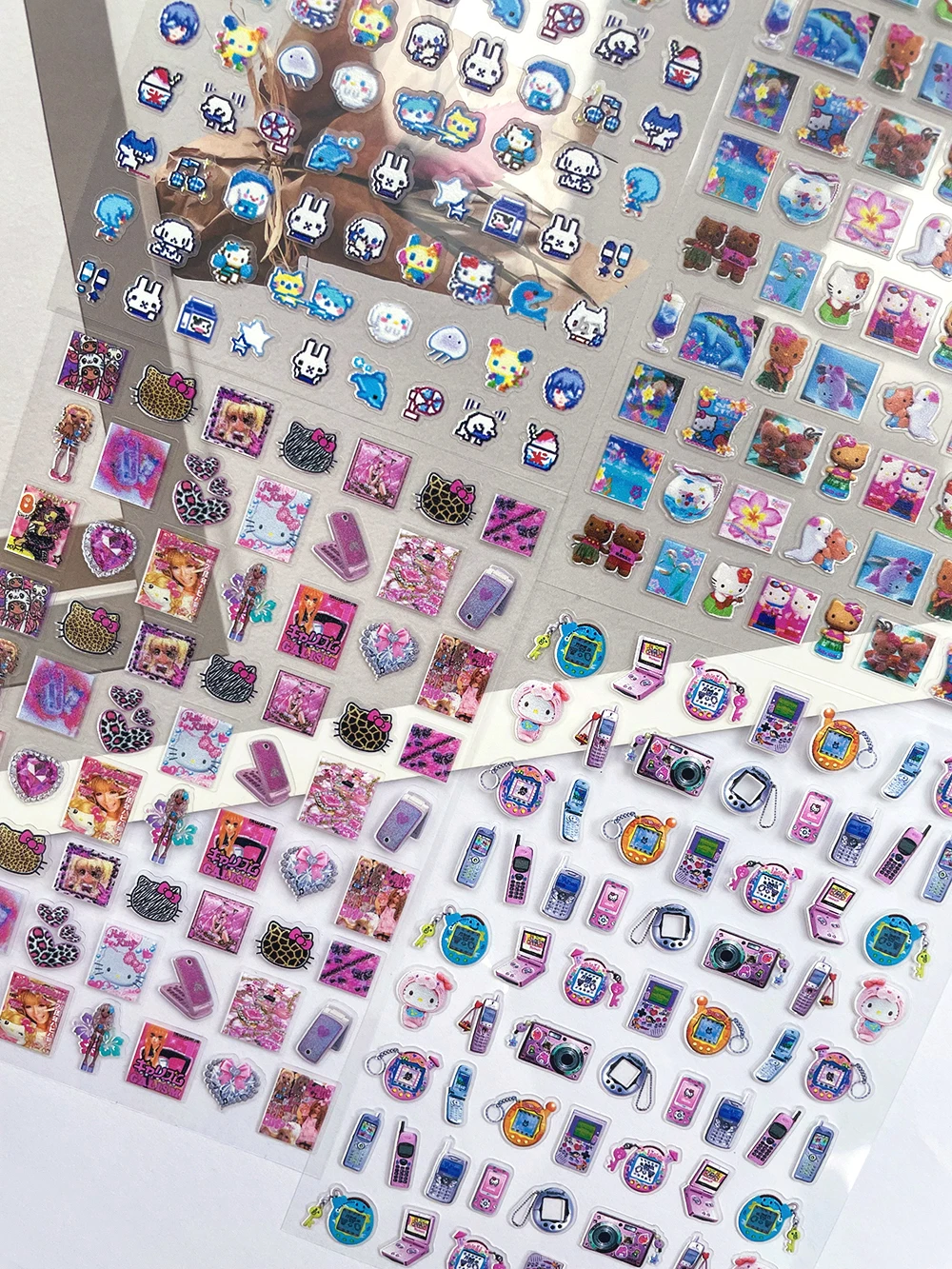 

Diy Diary Handbook Sanrio Decorative Stickers Hawaii Hello Kitty Manicure Nails Stickers Star Pixel Wind Phone Case Sticker