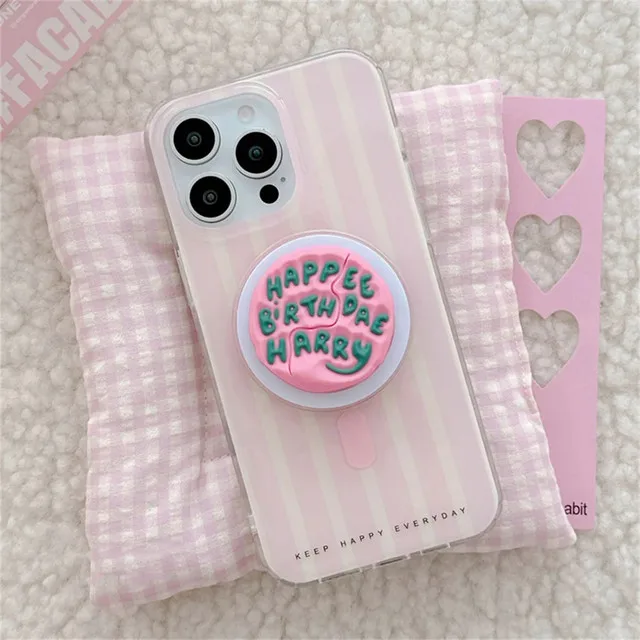 INS Netter Englischer Buchstabe Rosa Magnethalter Grip Tok Telefonständer Unterstützung für IPhone 17/16 Für Pad Magsafe Smart Tok Halterung – Detail 5