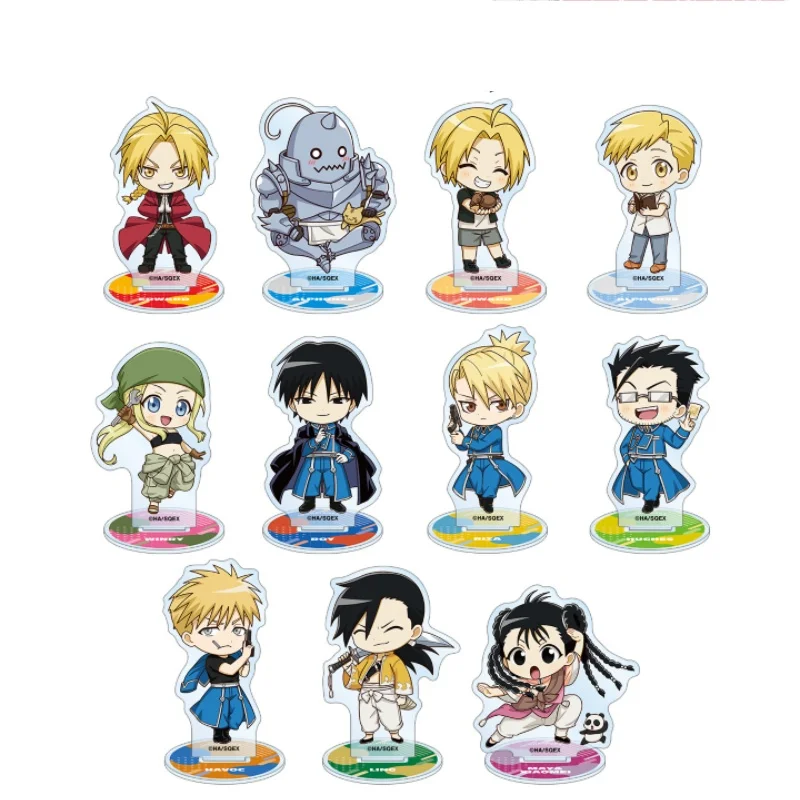 Figura de anime Fullmetal Alchemist: Edward Elric, Alphonse, Winry Rockbell, Hohenheim - Soporte de acrílico, modelo de pie, llavero