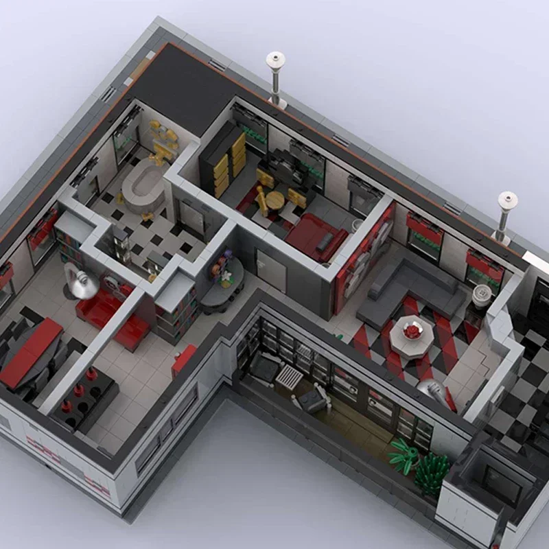 シティストリートビューモデル Moc ビルディングレンガ 高級アパートメント テクノロジーモジュラーブロック ギフト クリスマスおもちゃ DIY セット 組み立て