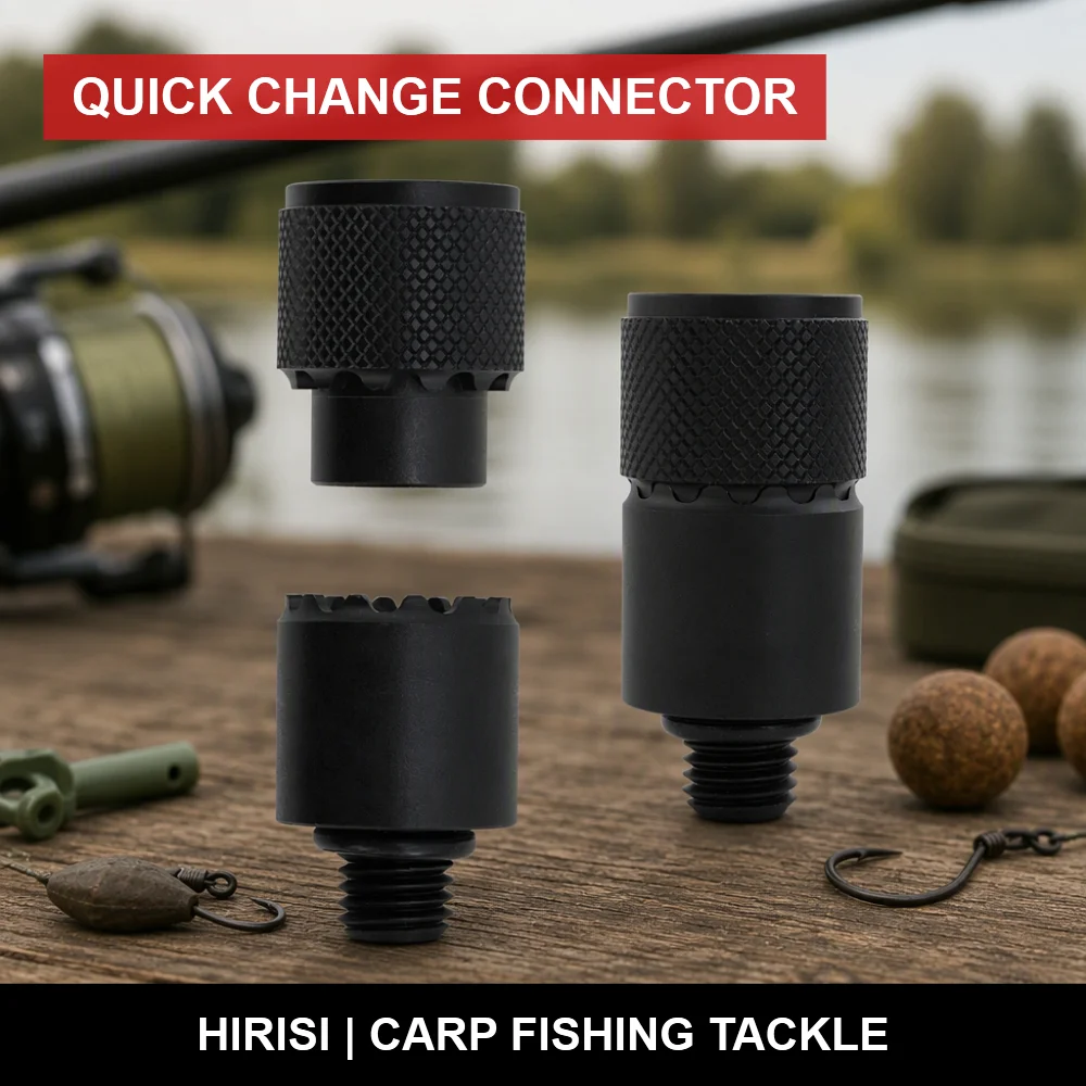 HIRISI AQ210 Carp Fishing Quick Change Connector Aluminium Adaptor for Bite Alarm Rod Pod Swivel Rig Terminal Tackle
