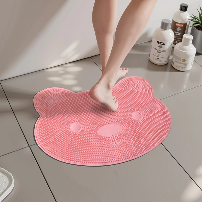 

Cute Bear Washable Shower Floor Mat Massage Bath Mat Massage and Clean Feet Shower Mat