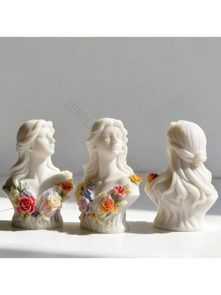 R7UF Flexible Sturdy Silicone Mould Home Accessory Portable for Goddess Figurine Plaster Art Easy to Clean Detail