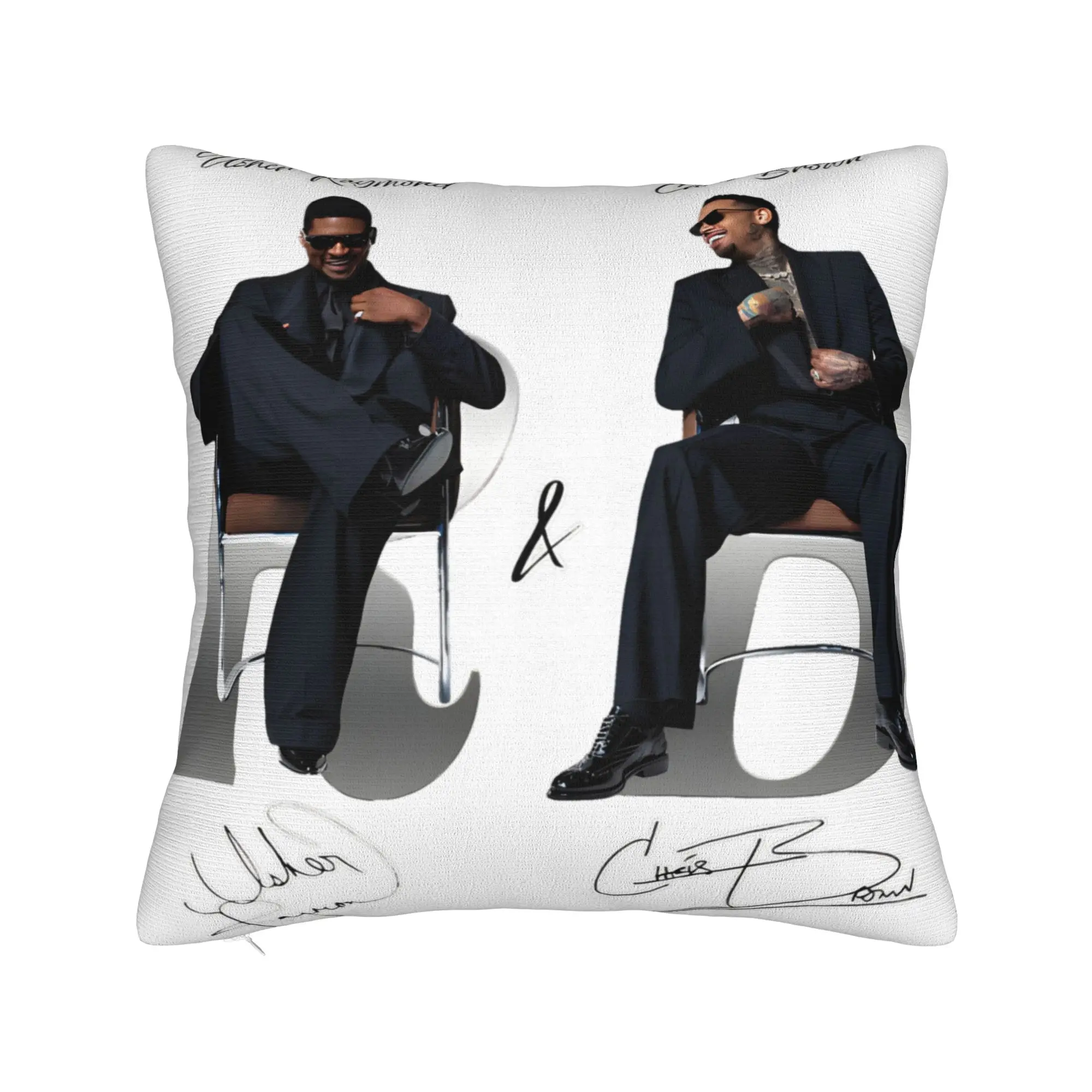 Chris Brown And Usher The Rb Tour Pillowcases  Raymond And Brown Morden Pillow Case For Living Room Chair Soft Pillow Cover