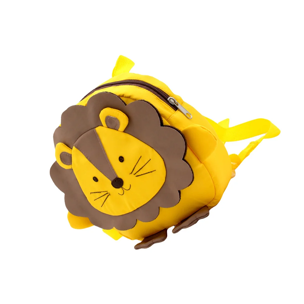 Mochila antipérdida para niños, diseño de León de dibujos animados, gancho desmontable, bolso escolar para guardería, correa de hombro ajustable, dibujos animados para niños
