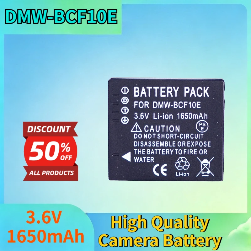 

DMW-BCF10E 3.6V 1650mAh Li-ion Battery for Panasonic DMC-3D1 DMC-TZ7 DMC-TZ8 DMC-TZ10 DMC-TZ18 DMC-FS7 DMC-FS6 Camera Battery