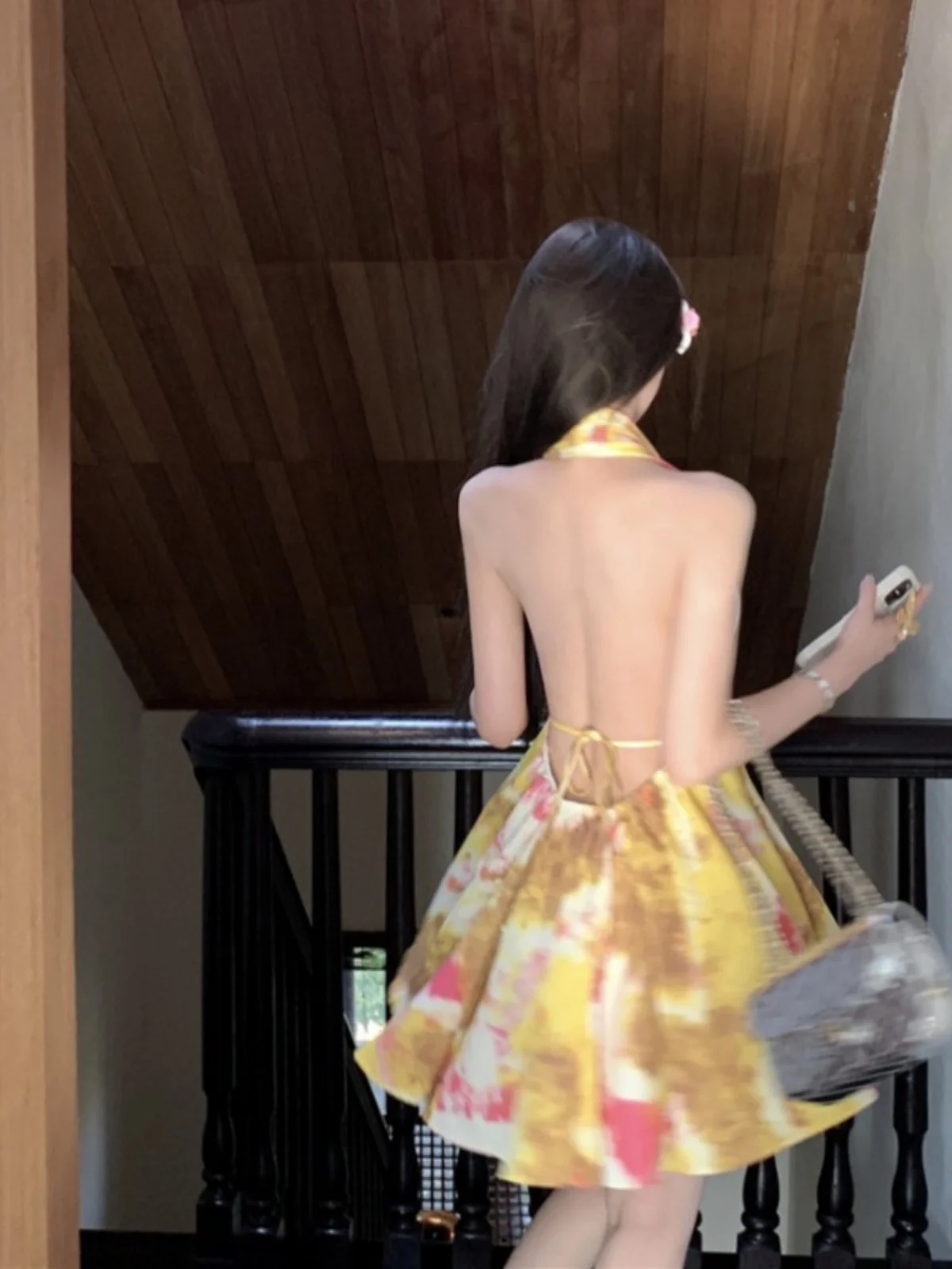 Oszałamiająca, plażowa, lekka w dotyku spódnica letnia w stylu Dr Design Sensation, mały rozmiar, nadruk, elastyczna talia, krój A...