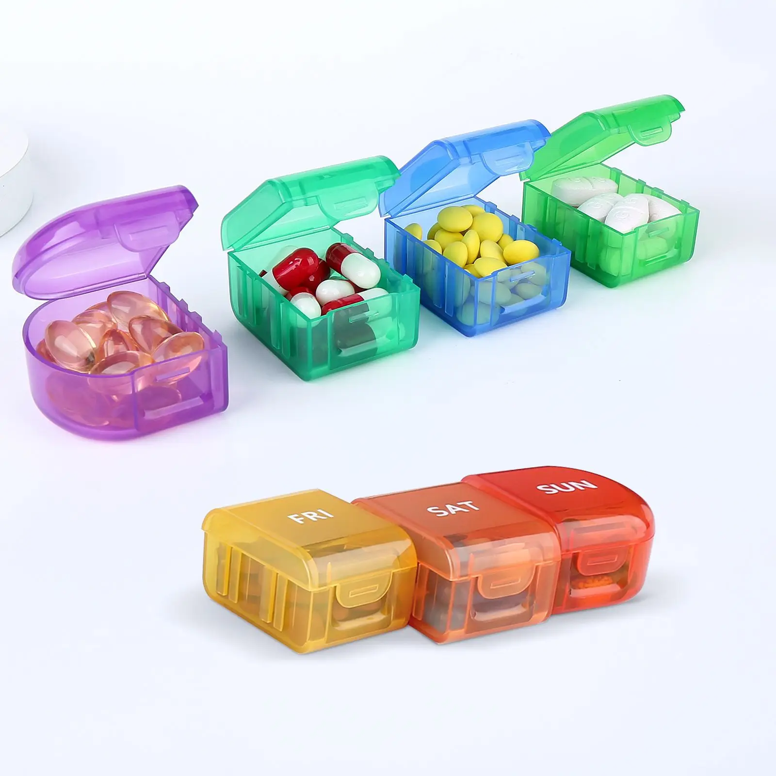 1pc Weekly7-Day Pill Organizer, Vitamin Case, Medium Compartments, Morning Afternoon Medicine Box Pill Storage Color May Vary,