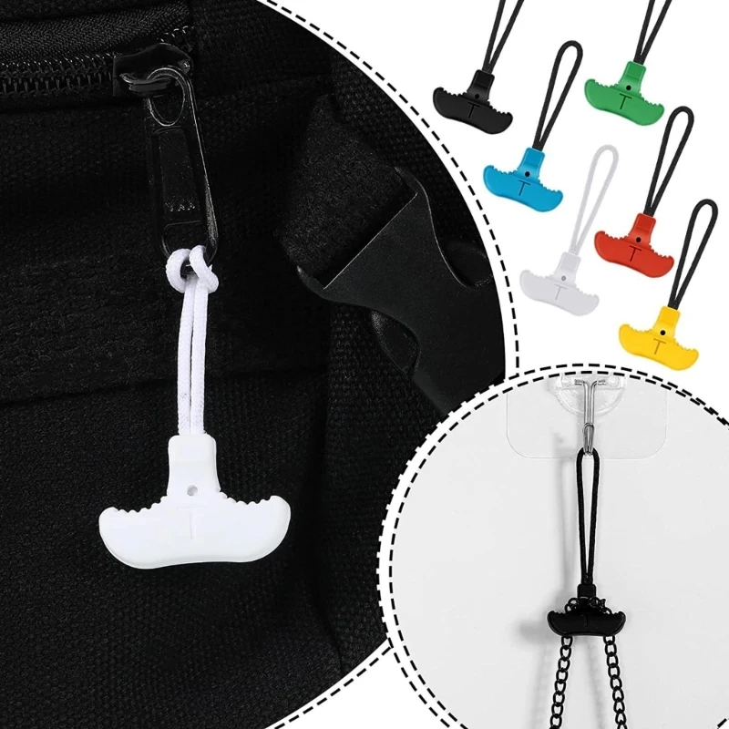 11UE T-Shaped Zipper Puller Durable Zipper Pull Cord Zipper Pulls Backpacks Luggage