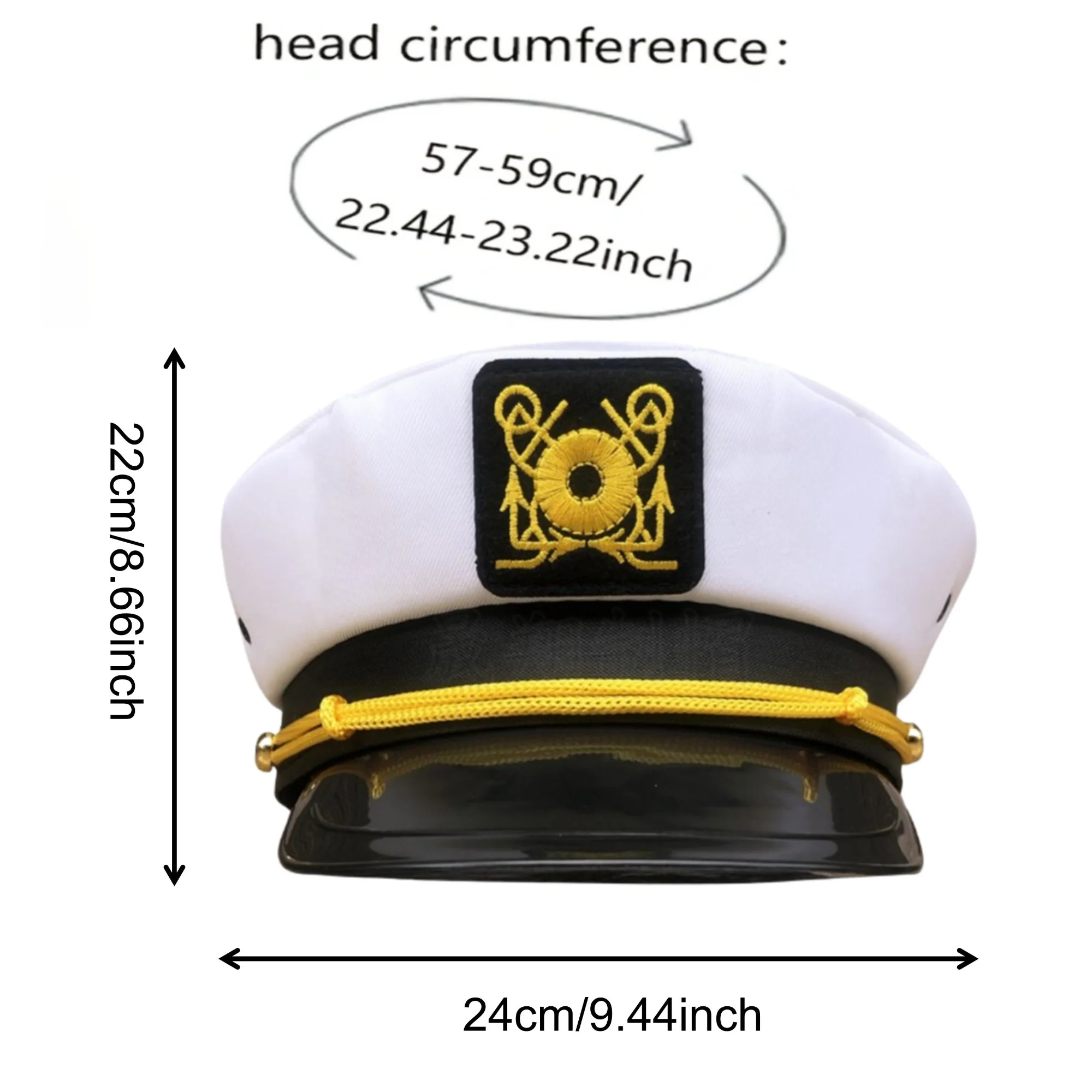 HongLuan – chapeau de capitaine de Cosplay blanc réglable, costume pour la plage, la femme d'halloween, accessoires de Festivals Rave et casquettes de fête pour hommes