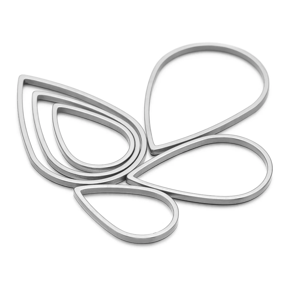 20/50pcs Stainless Steel Gold Plated Design Cut Cabochons Shaped Pendants Charms for Diy Necklaces Bracelets Making Accessories