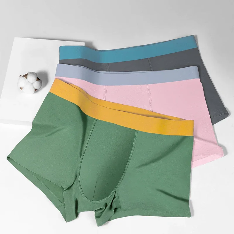 3PC Modal antibakterielle Unterwäsche Herren Sommer dünne bequeme atmungsaktive Herren-Boxershorts Jungen Sport-Boxershorts