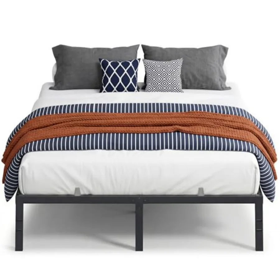 

Металлическая кровать Queen-размера, высота 14 дюймов, грузоподъемность 1100 фунтов, не требует пружинного блока, с местом для хранения под кроватью, простая сборка, усиленная конструкция.