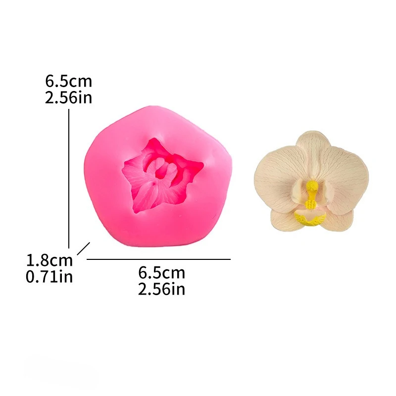 2pcs Creative Simple Orchid Shape DIY Silicone Aromatherapy Candle Clay Mold Decorating Tools