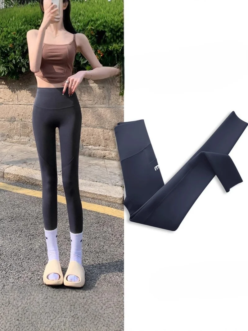 Pantalon de Yoga taille haute pour femmes, Ultra fin, confortable, toutes saisons, peau nue, bas de cloche, forme tactile, coupe latérale extérieure, Style antidérapant