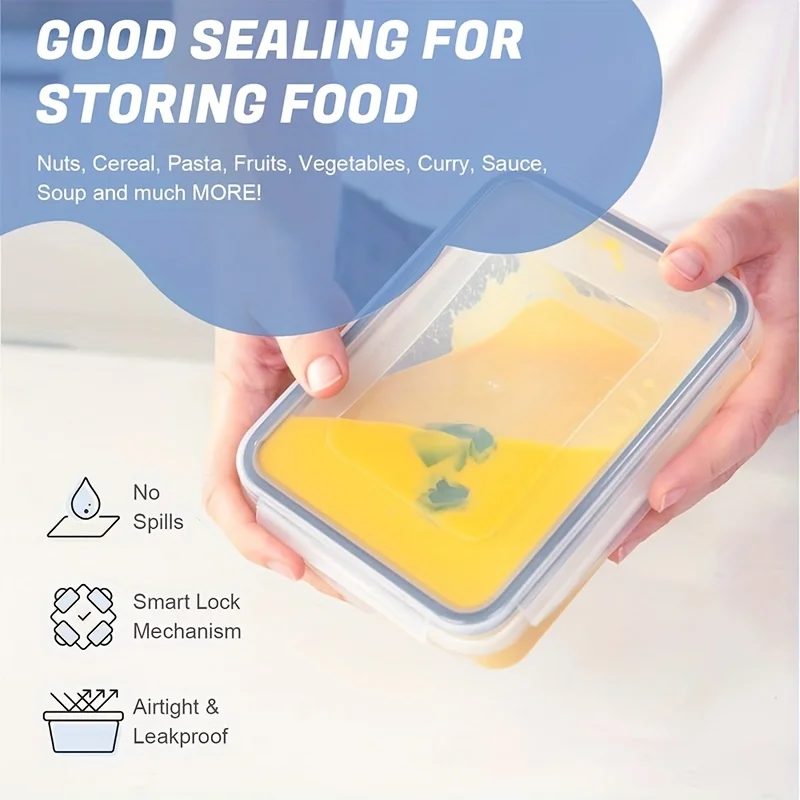 مجموعة حاويات تخزين الطعام المقاومة للتسرب مكونة من 48 قطعة، إعداد الوجبات القابلة للتكديس خالية من مادة BPA، أغطية سهلة المفاجئة، ملصقات وعلامات مجانية
