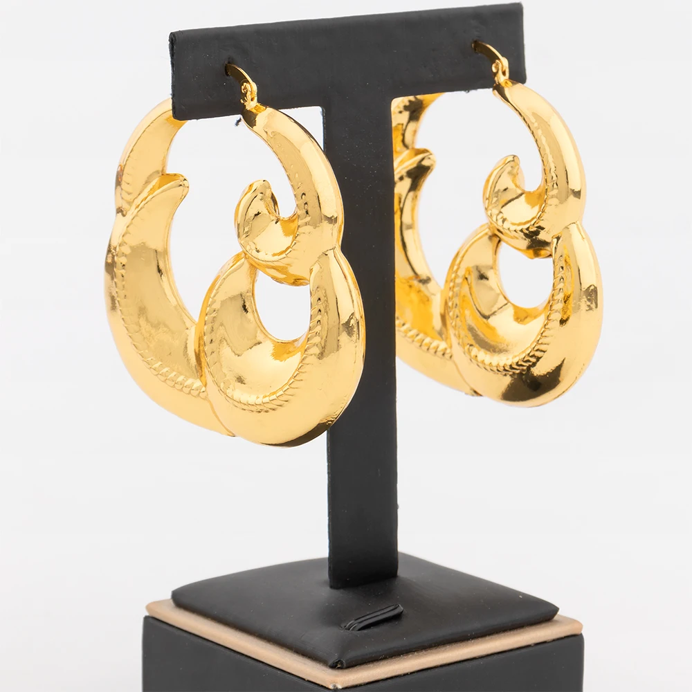 New Big Circle Round Hoop Earrings for Women Fashion Statement Gold Color Punk Charm Earrings Party Geometry Jewelry Accessories