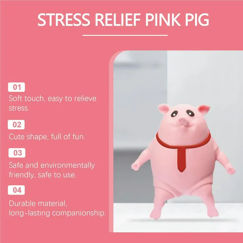 Kreatywna zabawka antystresowa Pink Pig Cute Squeeze Animal Little Pig Doll Pinch Fidget Toy Cartoon Animal Stress Relief Vent Ball