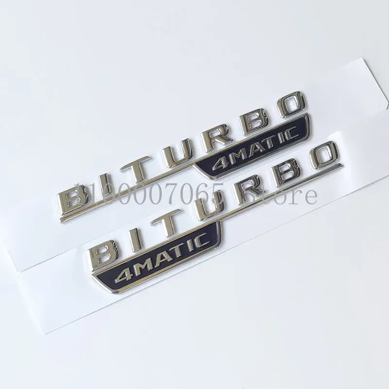 2017 Chrome Biturbo_4matic Turbo-4matic ABS Emblem for  A35 C43 E43 CLA35 GLA35 Car Fender Nameplate Logo Sticker